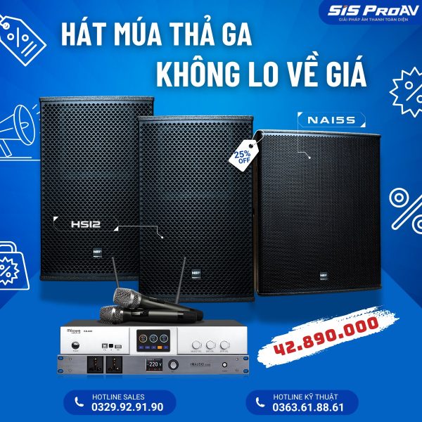 Dàn Karaoke NSP HS12 Sub điện – AMP 3in1