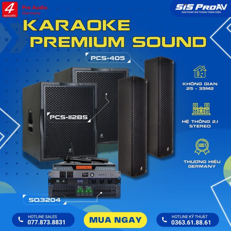 Bộ dàn Karaoke 4Acoustic PCS 405 - Sub112BS - SQ3204
