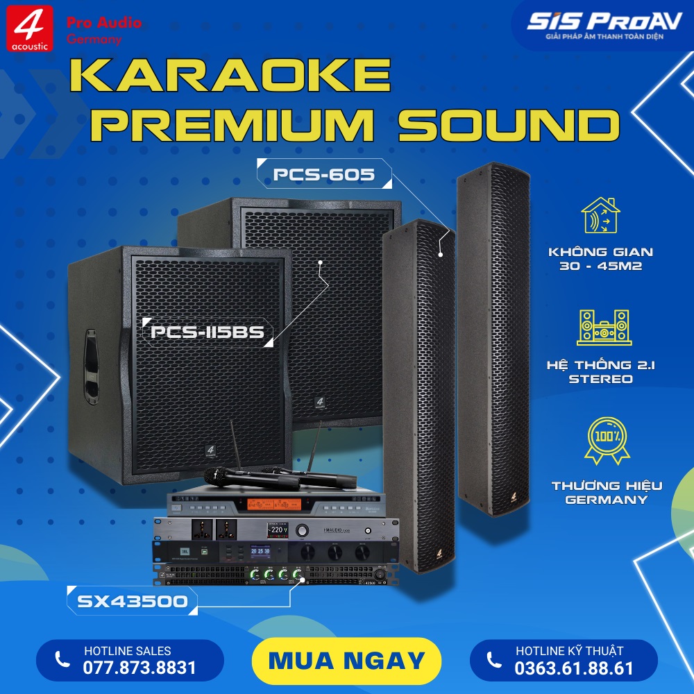 Bộ dàn Karaoke 4Acoustic PCS 605 - Sub115BS