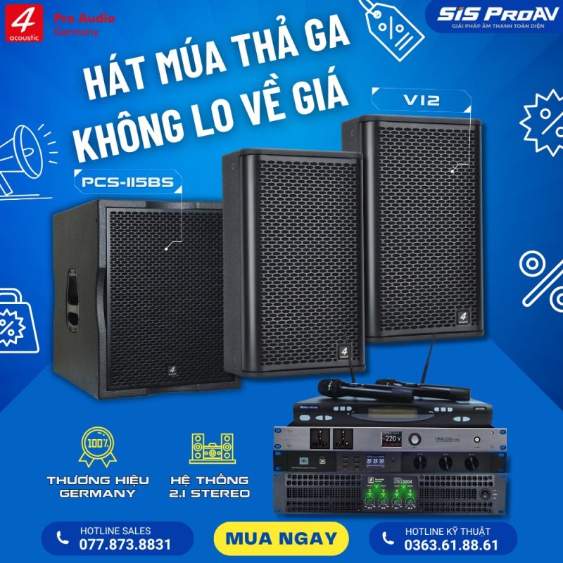 Bộ dàn karaoke 4Acoustic V12 115BS