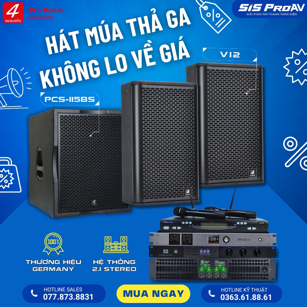 Bộ dàn karaoke 4Acoustic V12 115BS